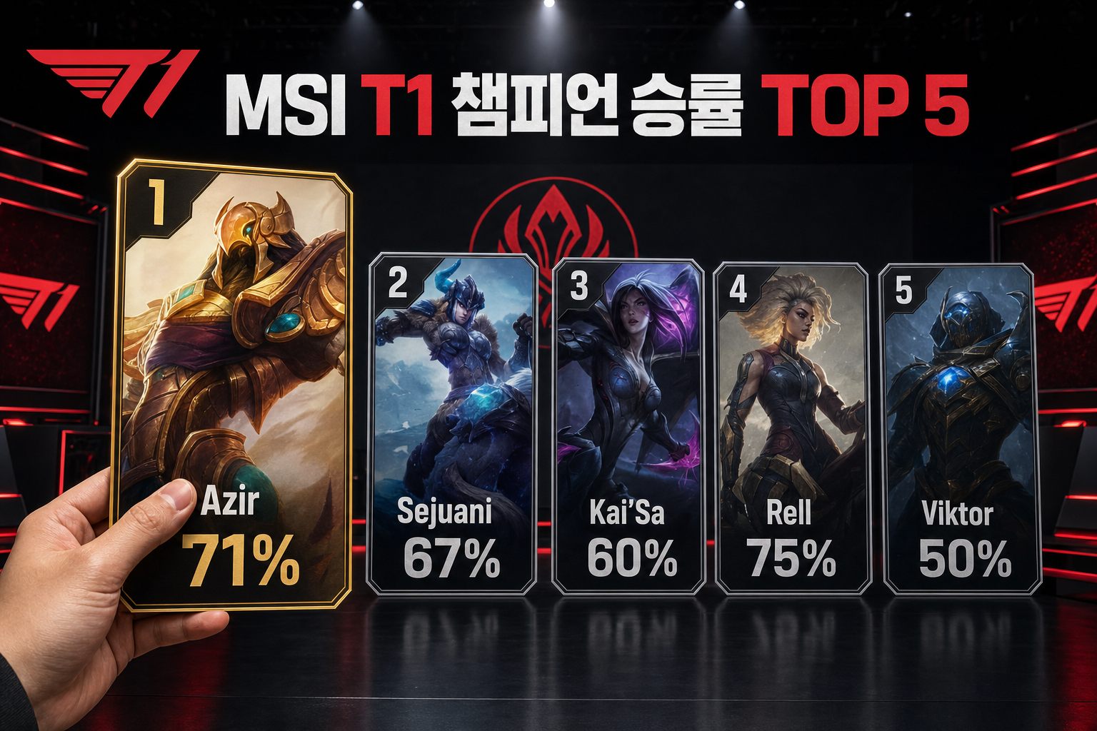 MSI T1 챔피언 승률 TOP 5와 확인 방법