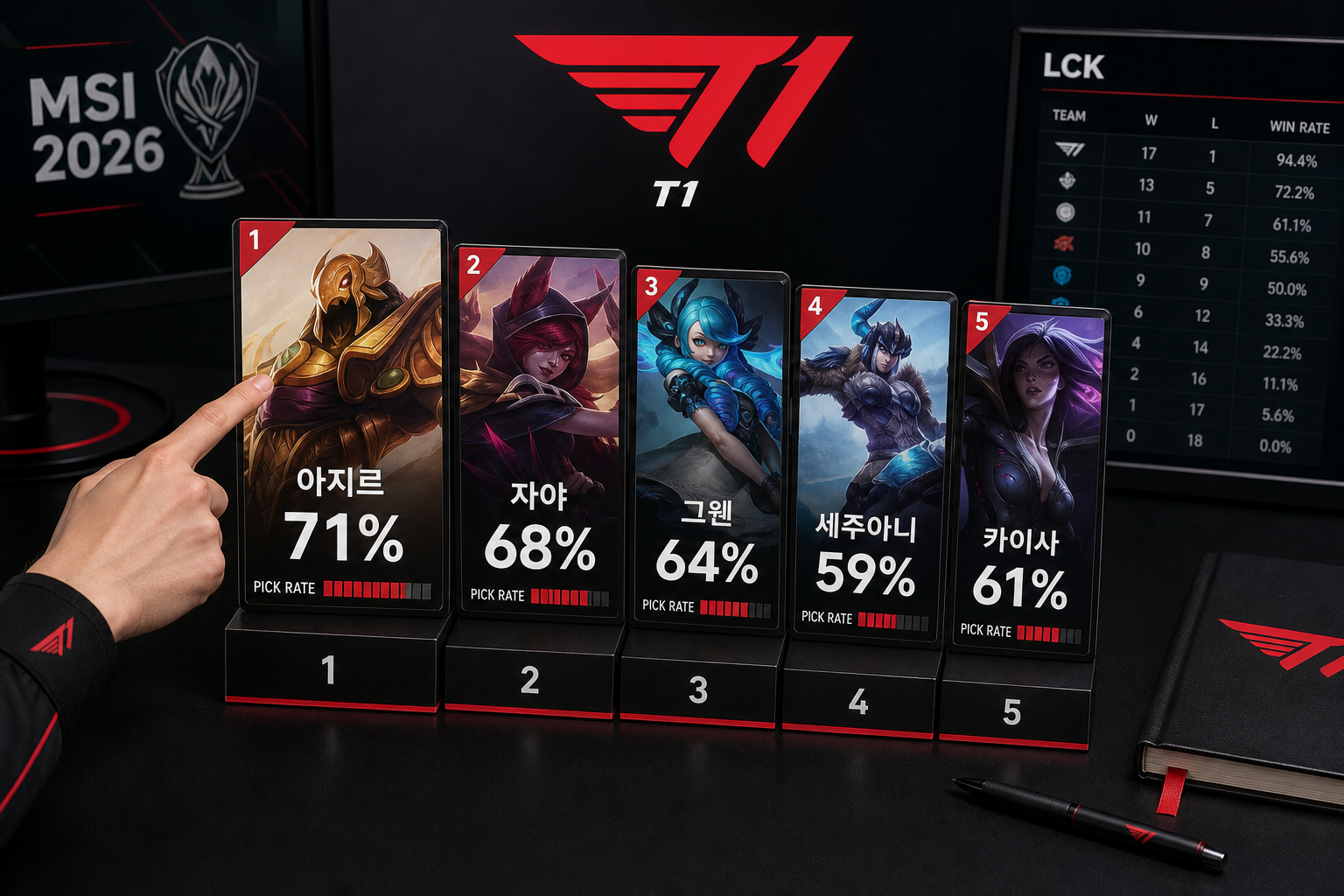 T1 MSI 챔피언 승률 분석: 2026년 데이터로 본 TOP 5