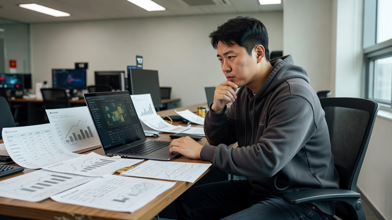 T1 MSI 데이터 분석 전략 가이드의 목차를 시각화한 책상 위 분석 자료