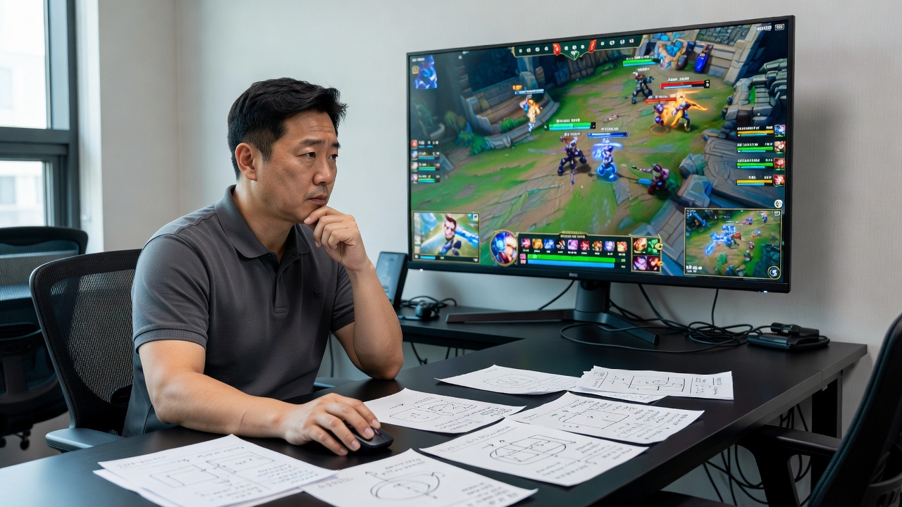 T1 MSI 경기 리뷰 개선점 목차를 시각화한 분석 장면